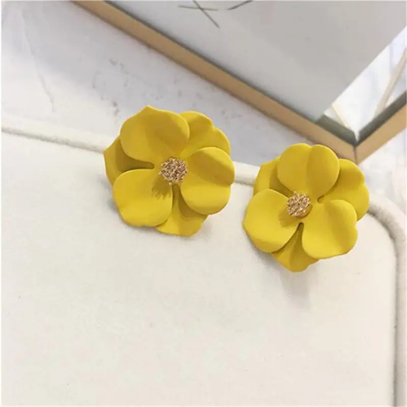 Korean Rhinestone Flower Earrings