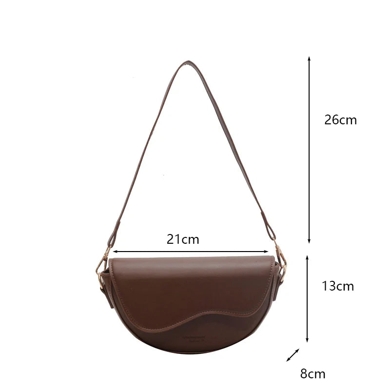 PU Leather Saddle Crossbody Handbag