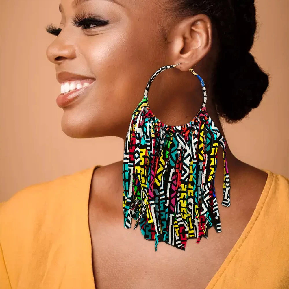 Ankara Tassel Earrings