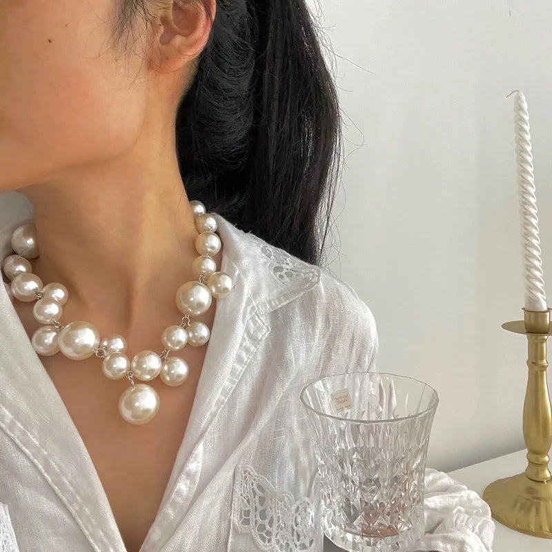 Vintage Pearl Collarbone Necklace