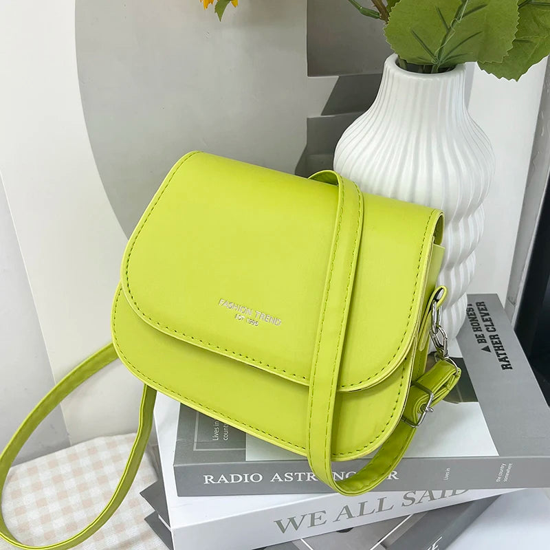 PU Leather Saddle Crossbody Handbag