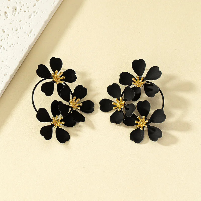 Romantic Camellia Flower Dangle Earrings