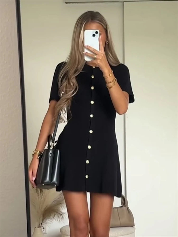 Zoe Short Sleeve Rib Sweater Dress