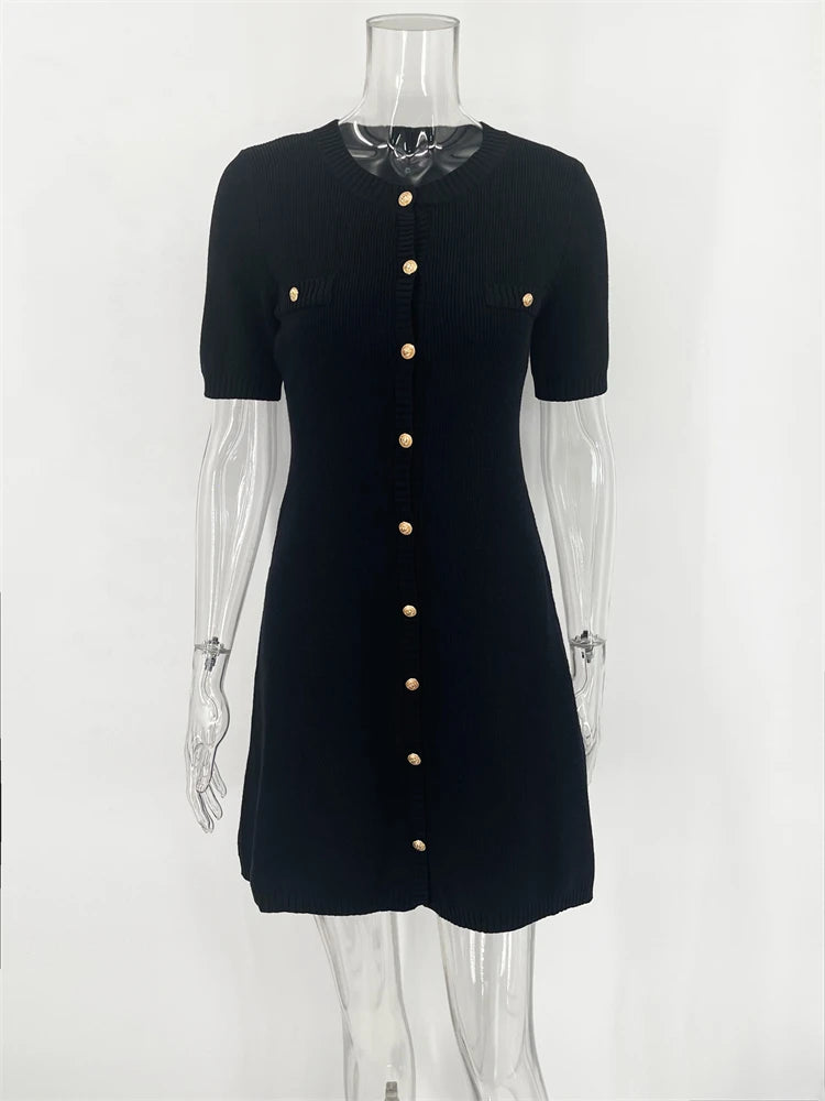 Zoe Short Sleeve Rib Sweater Dress