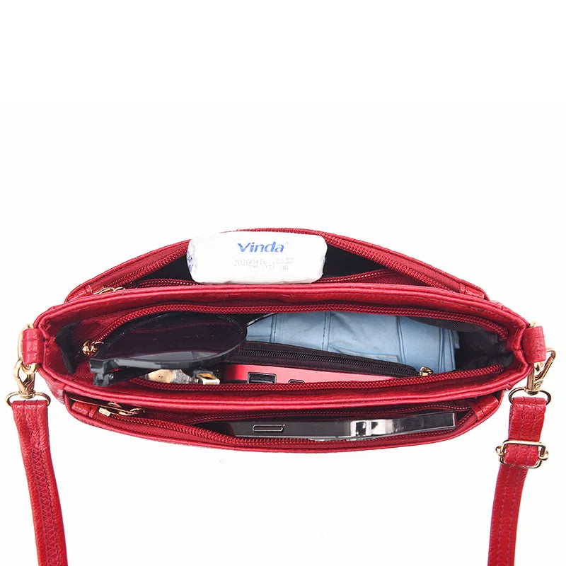 Cute Multi-Zipper Crossbody Handbag