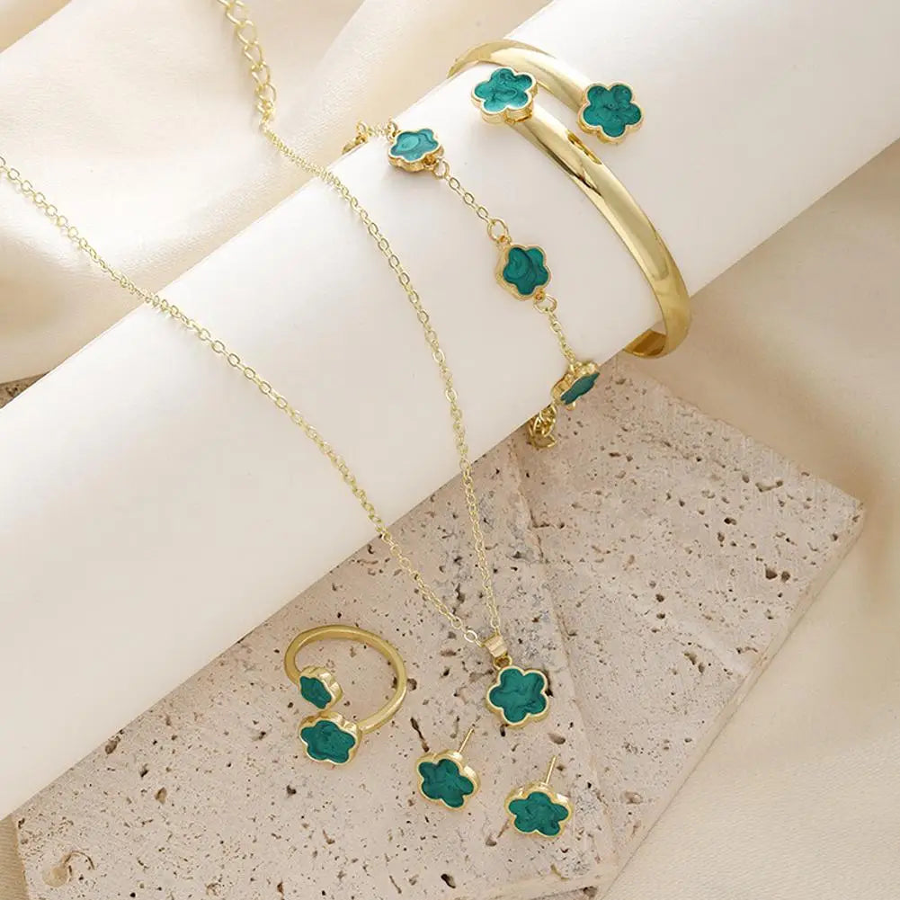 Luxury Plum Blossom Jewelry Set – 5pcs for Women