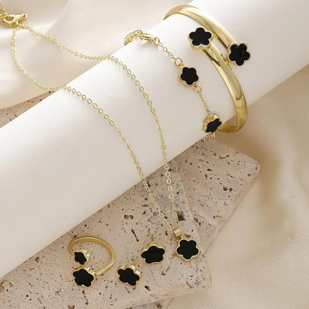 Luxury Plum Blossom Jewelry Set – 5pcs for Women