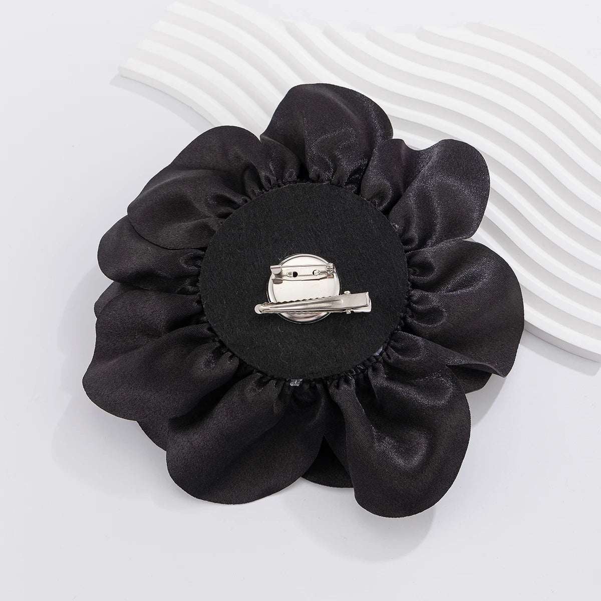 Satin Rose Flower Brooch for Women