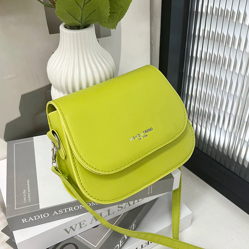 PU Leather Saddle Crossbody Handbag