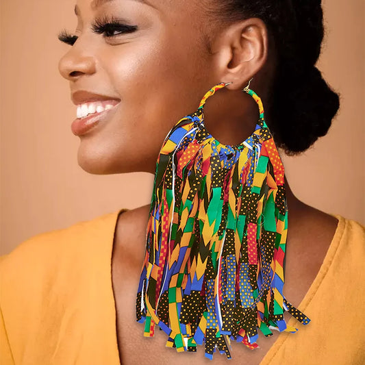 Ankara Tassel Earrings