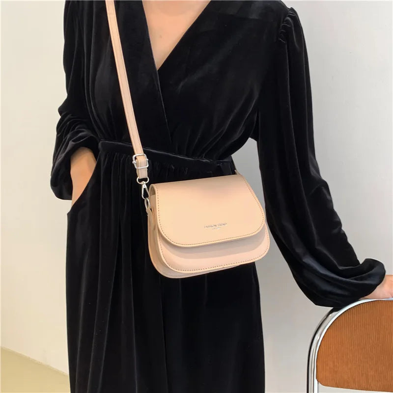 PU Leather Saddle Crossbody Handbag