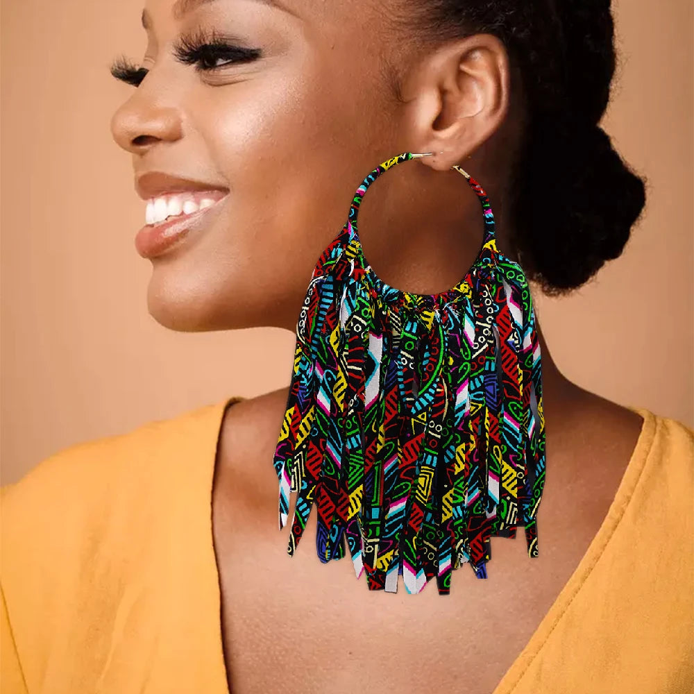 Ankara Tassel Earrings