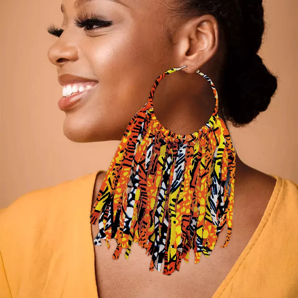 Ankara Tassel Earrings