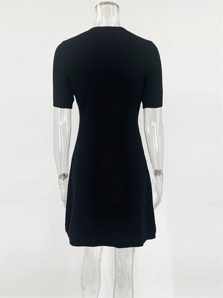 Zoe Short Sleeve Rib Sweater Dress