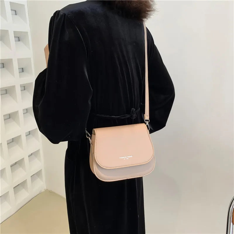 PU Leather Saddle Crossbody Handbag