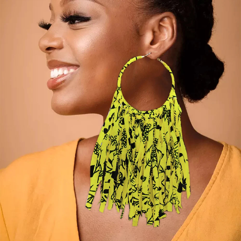 Ankara Tassel Earrings