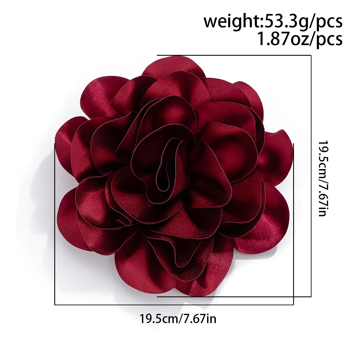 Satin Rose Flower Brooch for Women