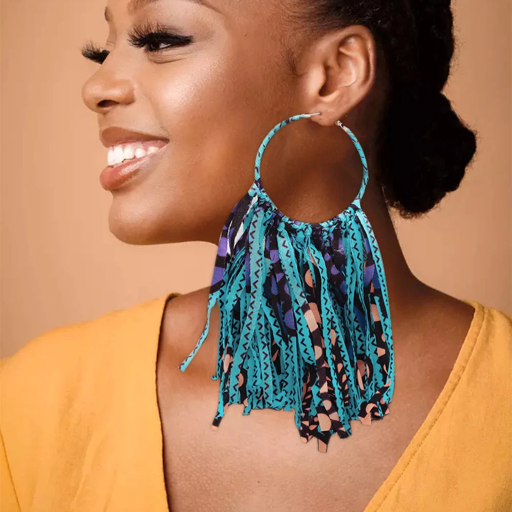 Ankara Tassel Earrings