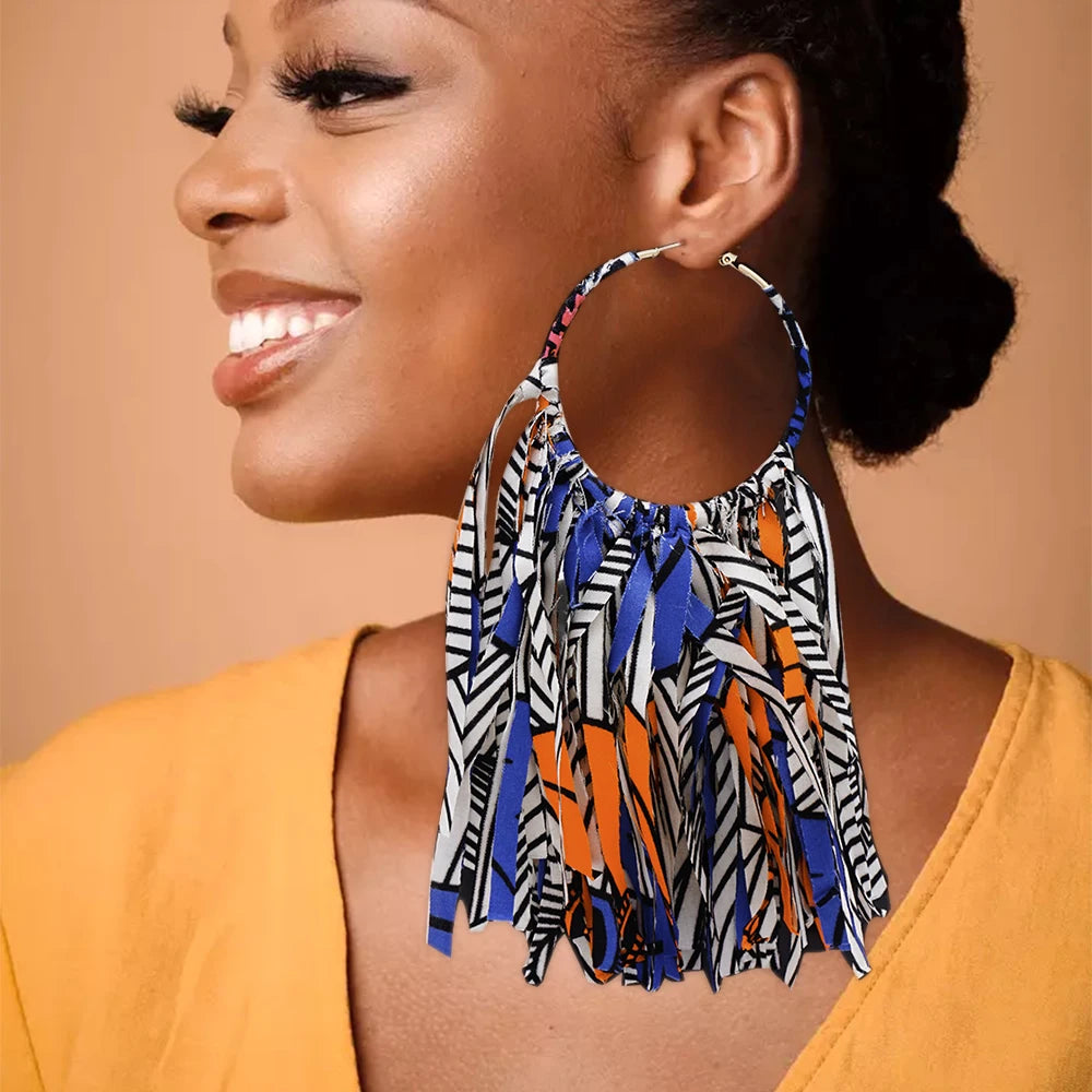 Ankara Tassel Earrings