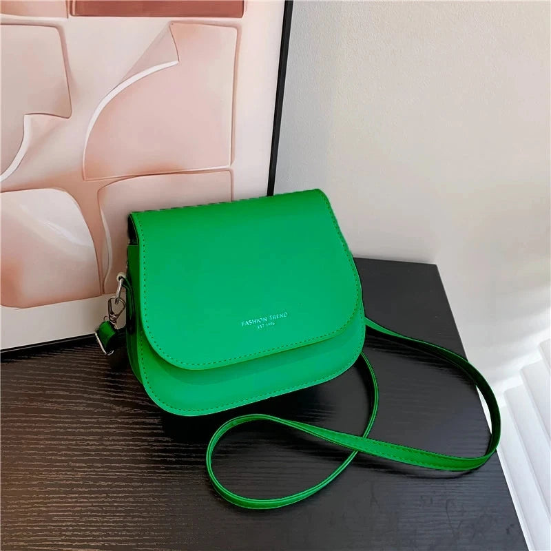 PU Leather Saddle Crossbody Handbag