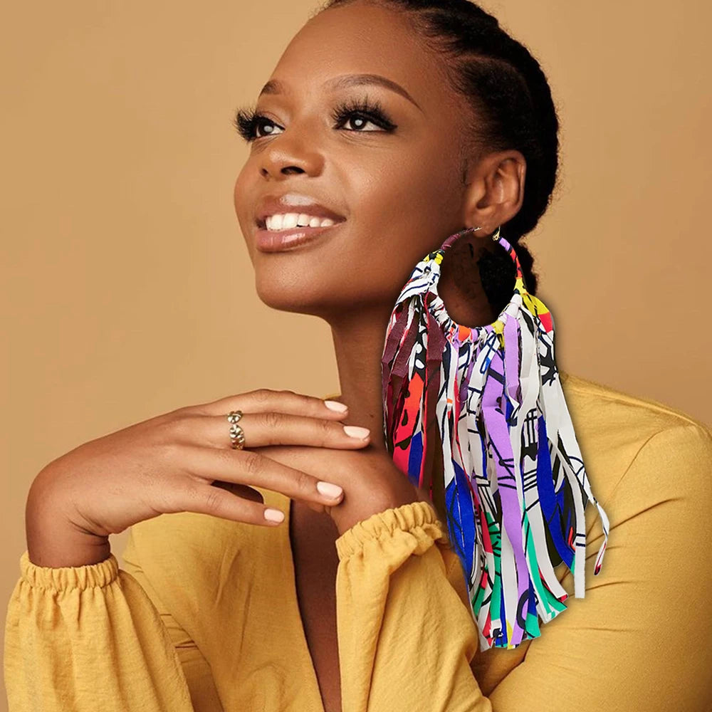 Ankara Tassel Earrings