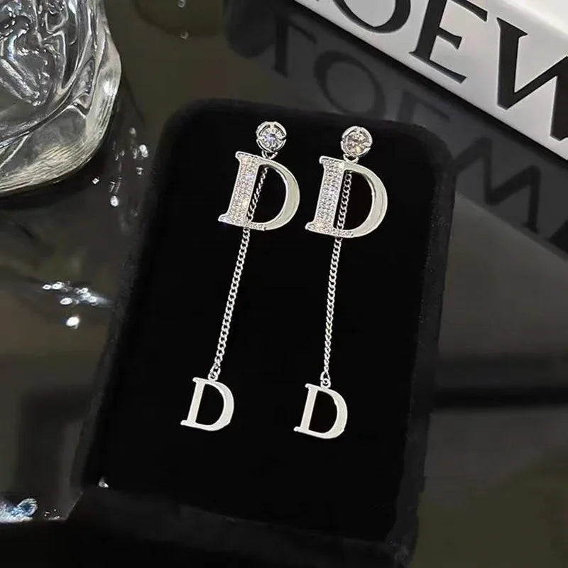 D Letter Tassel Earrings