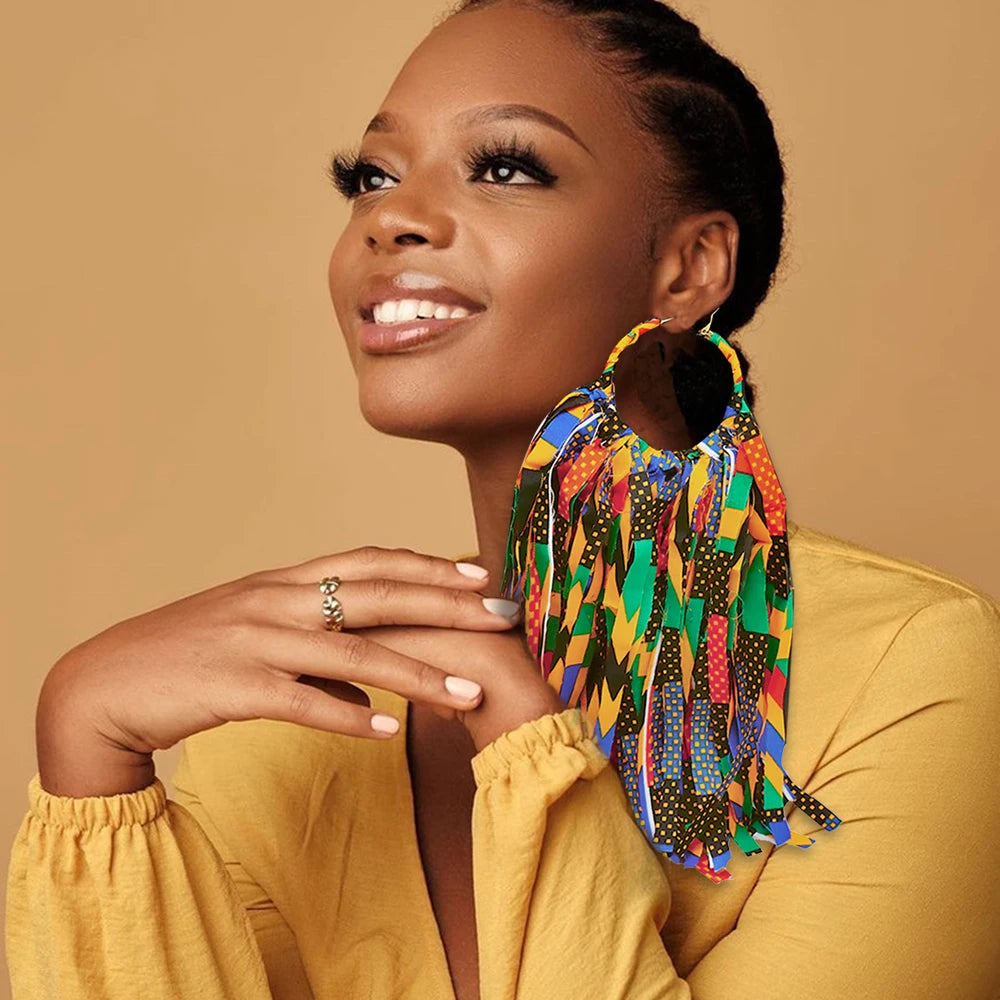 Ankara Tassel Earrings