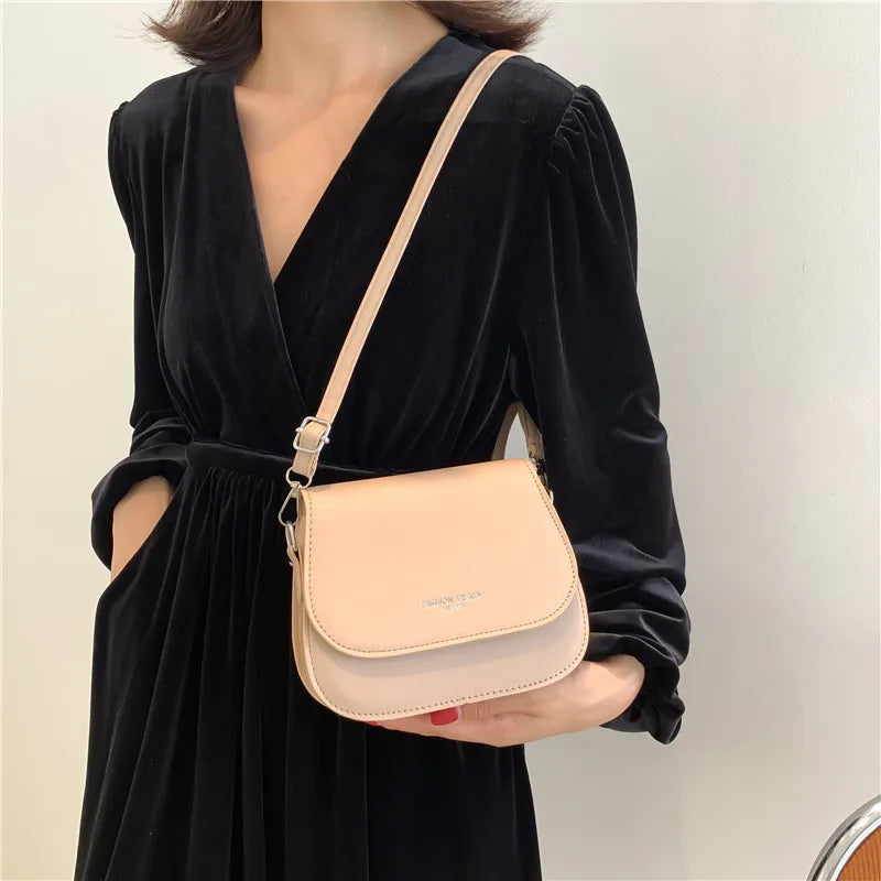 PU Leather Saddle Crossbody Handbag