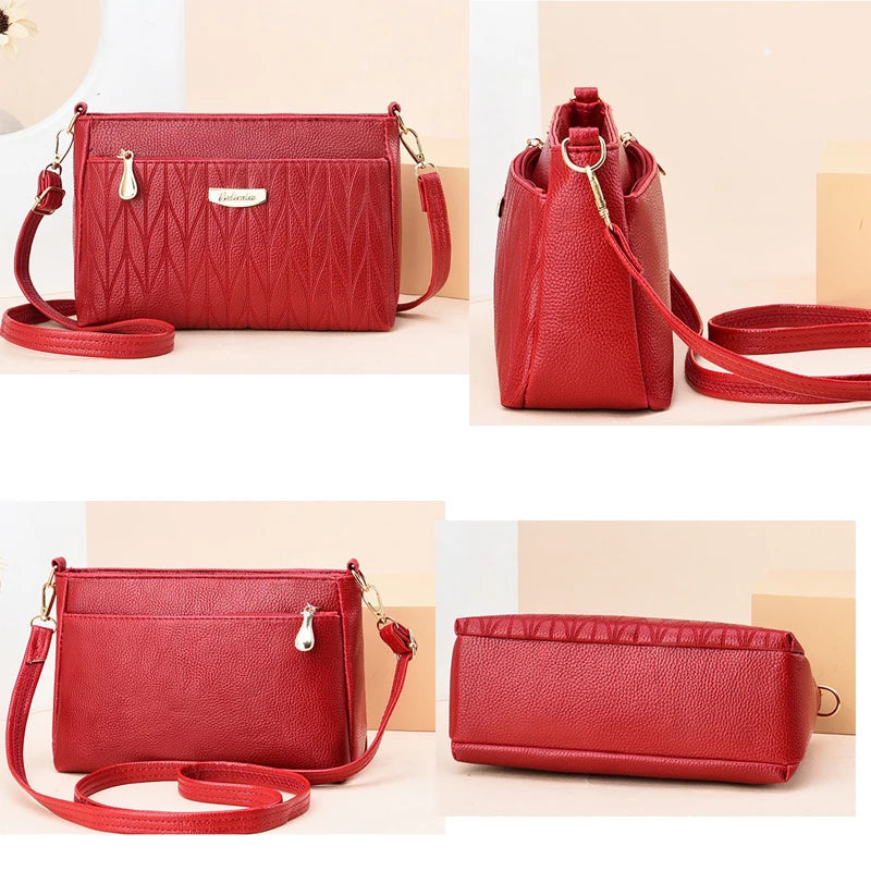 Cute Multi-Zipper Crossbody Handbag