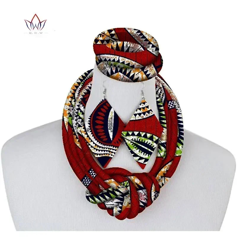 3-Piece Side Knot Ankara Fabric Jewelry Set