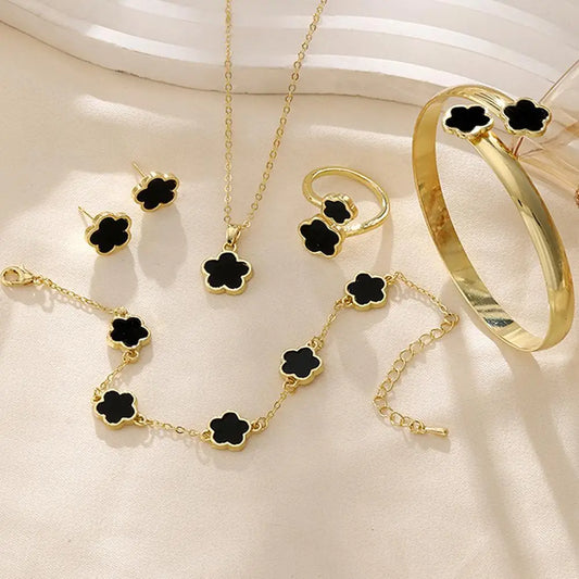 Luxury Plum Blossom Jewelry Set – 5pcs for Women