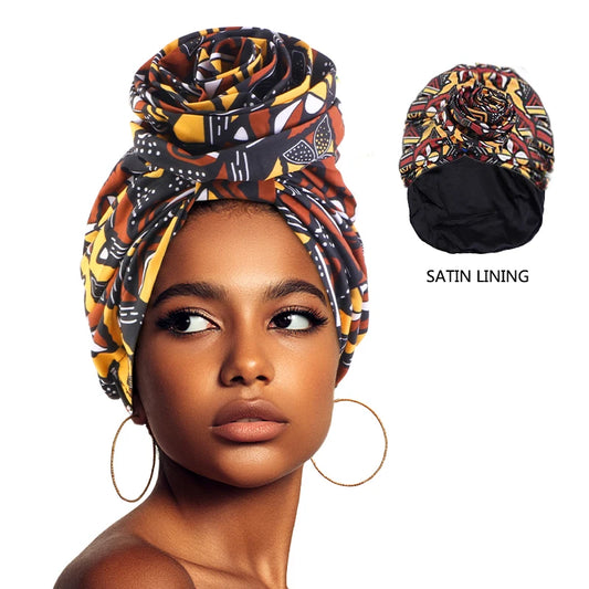 African Satin Lined Turban Cap