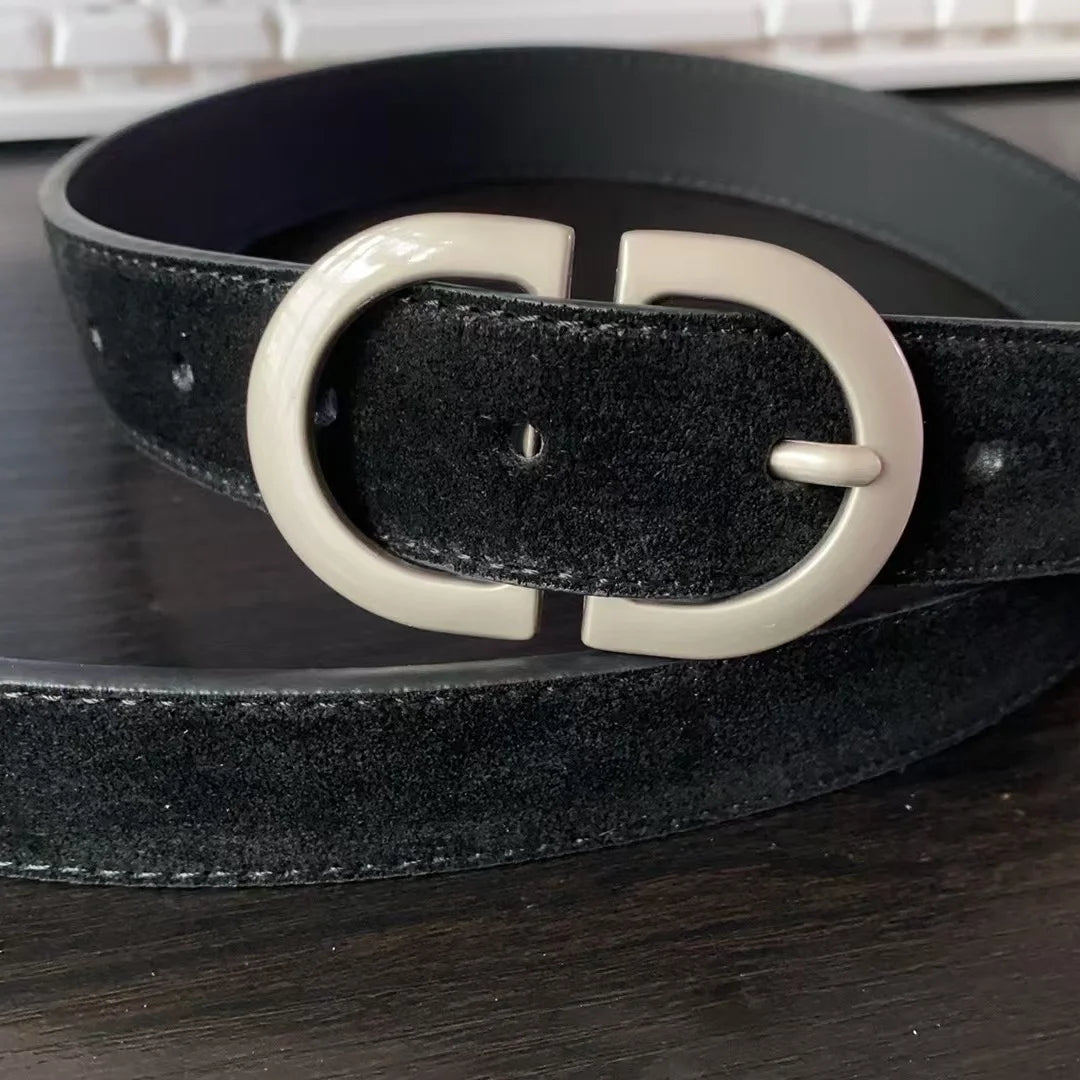 New Two-Sided Genuine Leather Suede Women's Belt