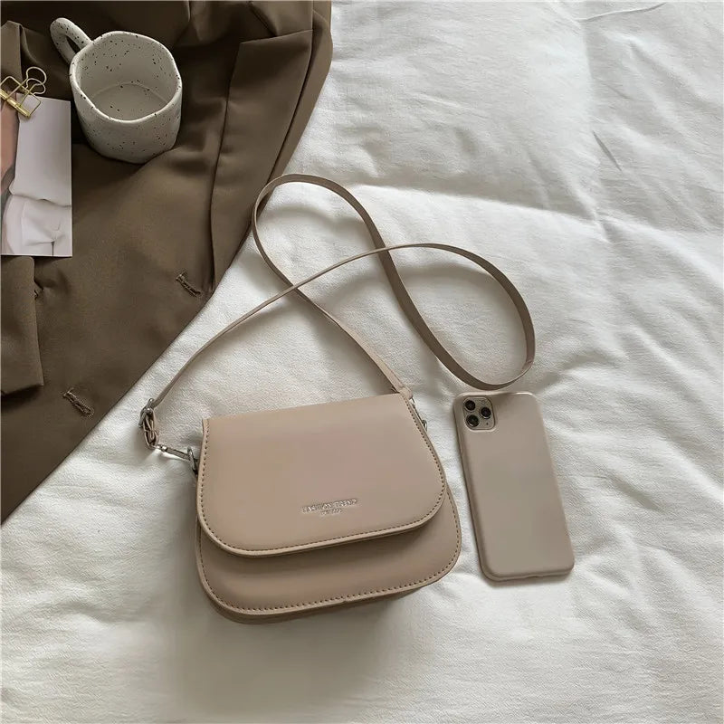 PU Leather Saddle Crossbody Handbag