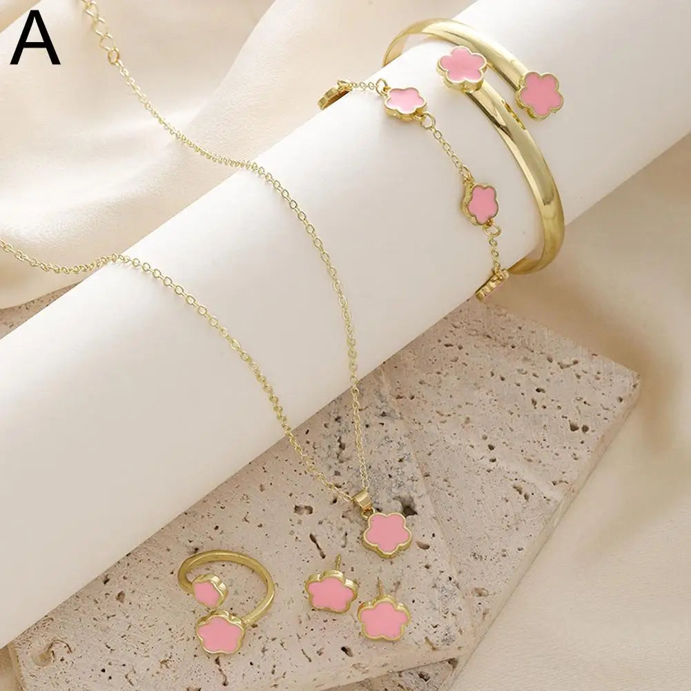 Luxury Plum Blossom Jewelry Set – 5pcs for Women