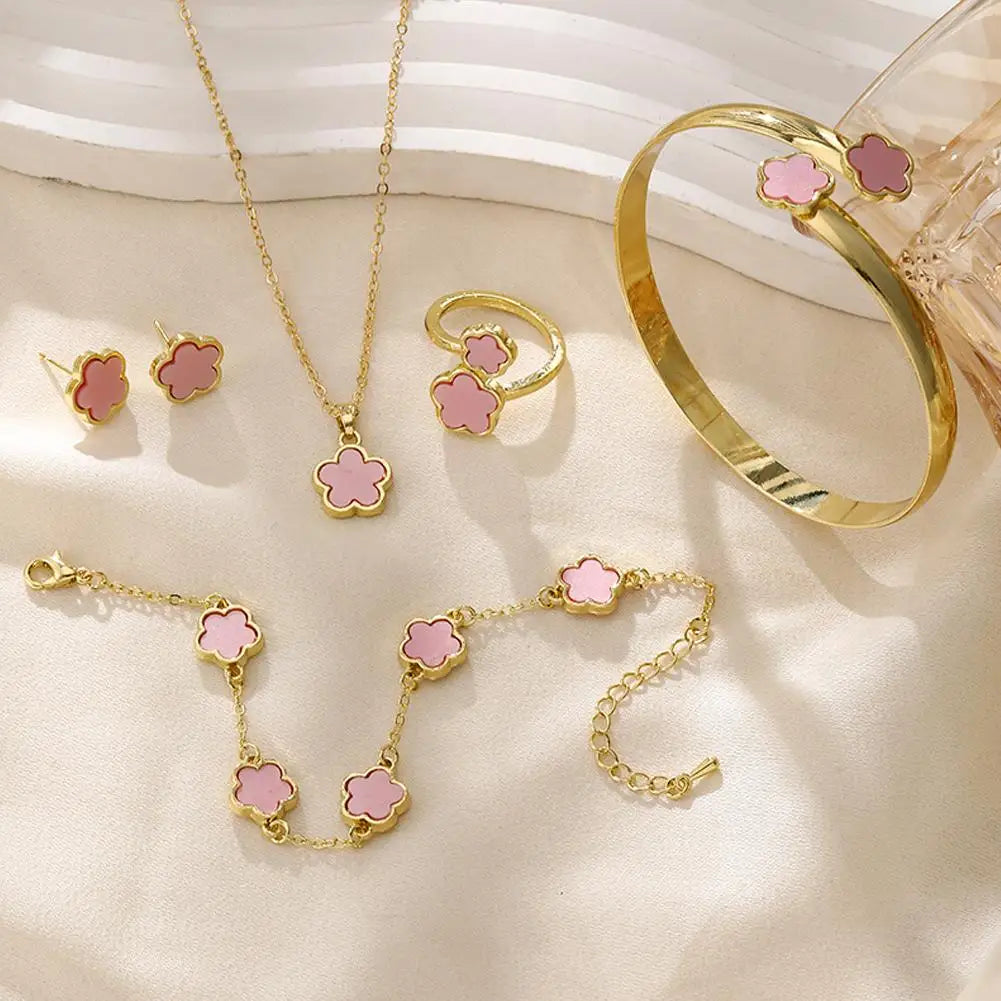 Luxury Plum Blossom Jewelry Set – 5pcs for Women