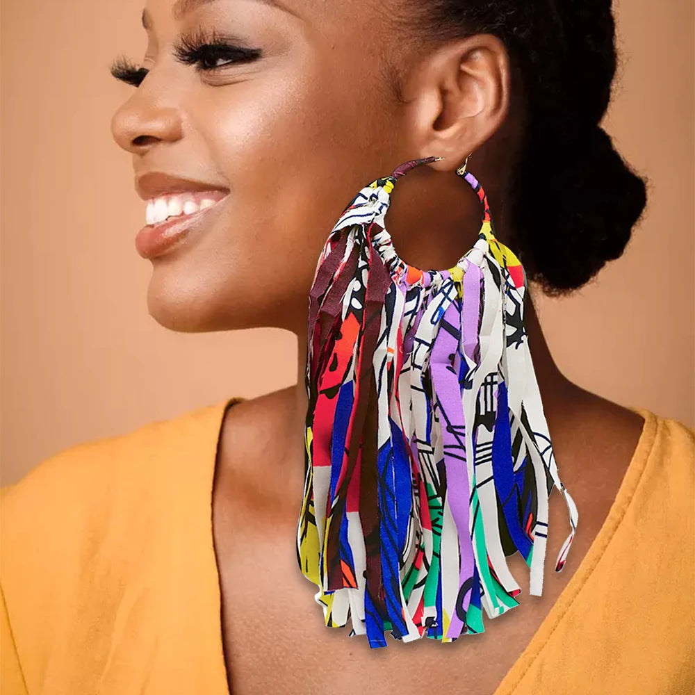 Ankara Tassel Earrings