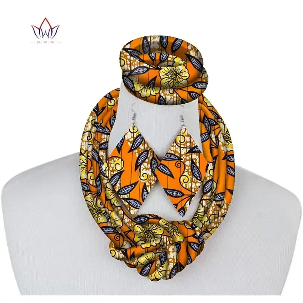 3-Piece Side Knot Ankara Fabric Jewelry Set