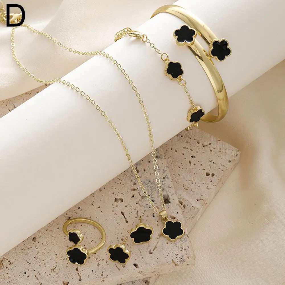 Luxury Plum Blossom Jewelry Set – 5pcs for Women