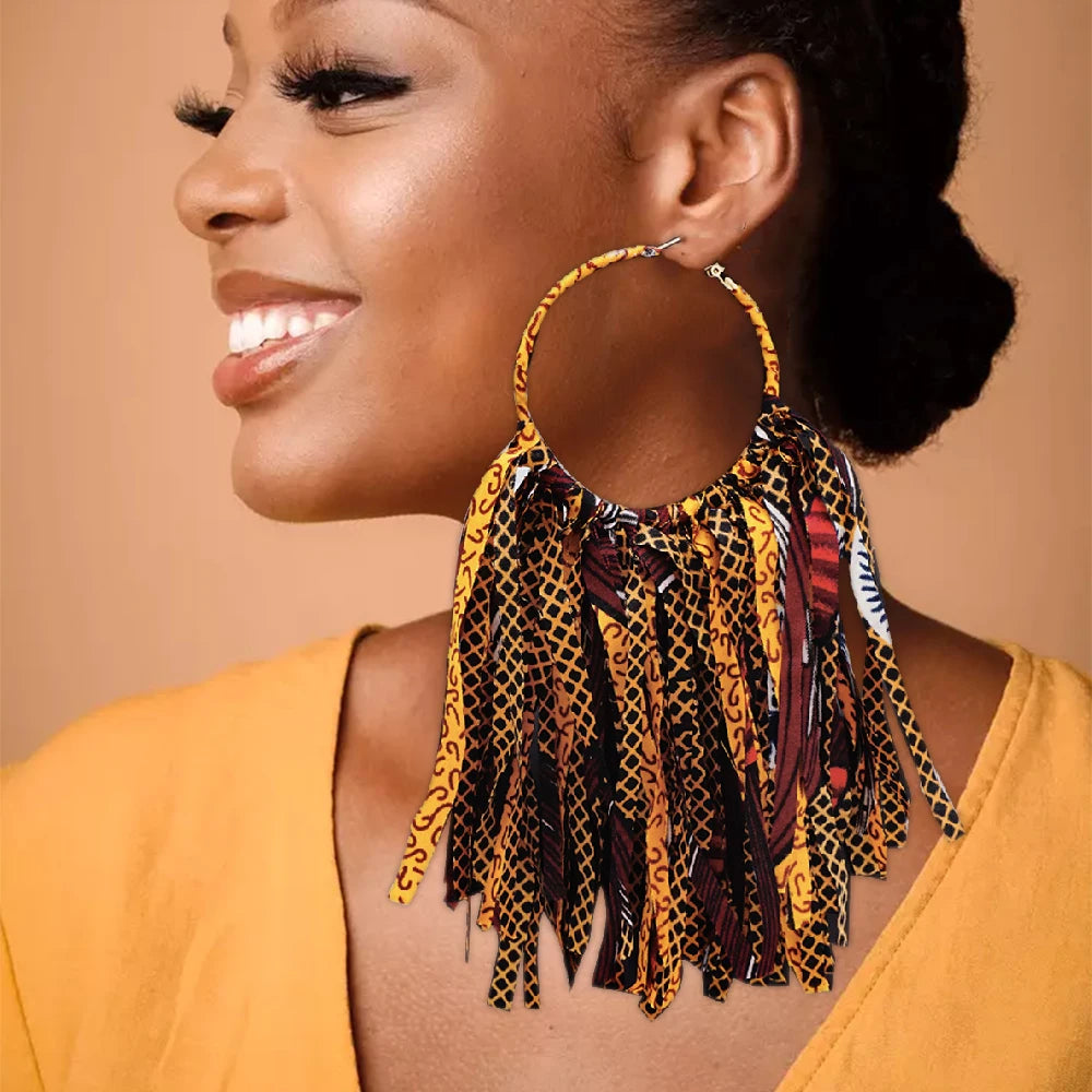 Ankara Tassel Earrings