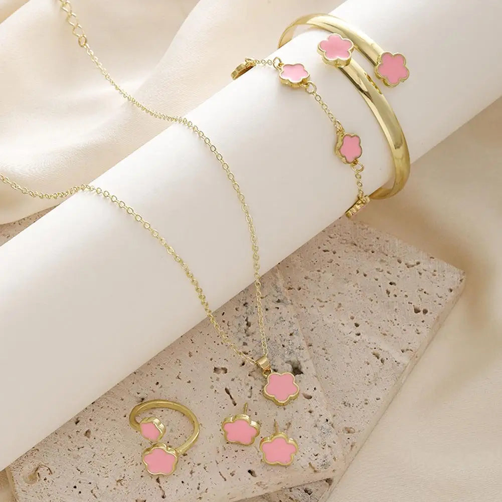 Luxury Plum Blossom Jewelry Set – 5pcs for Women