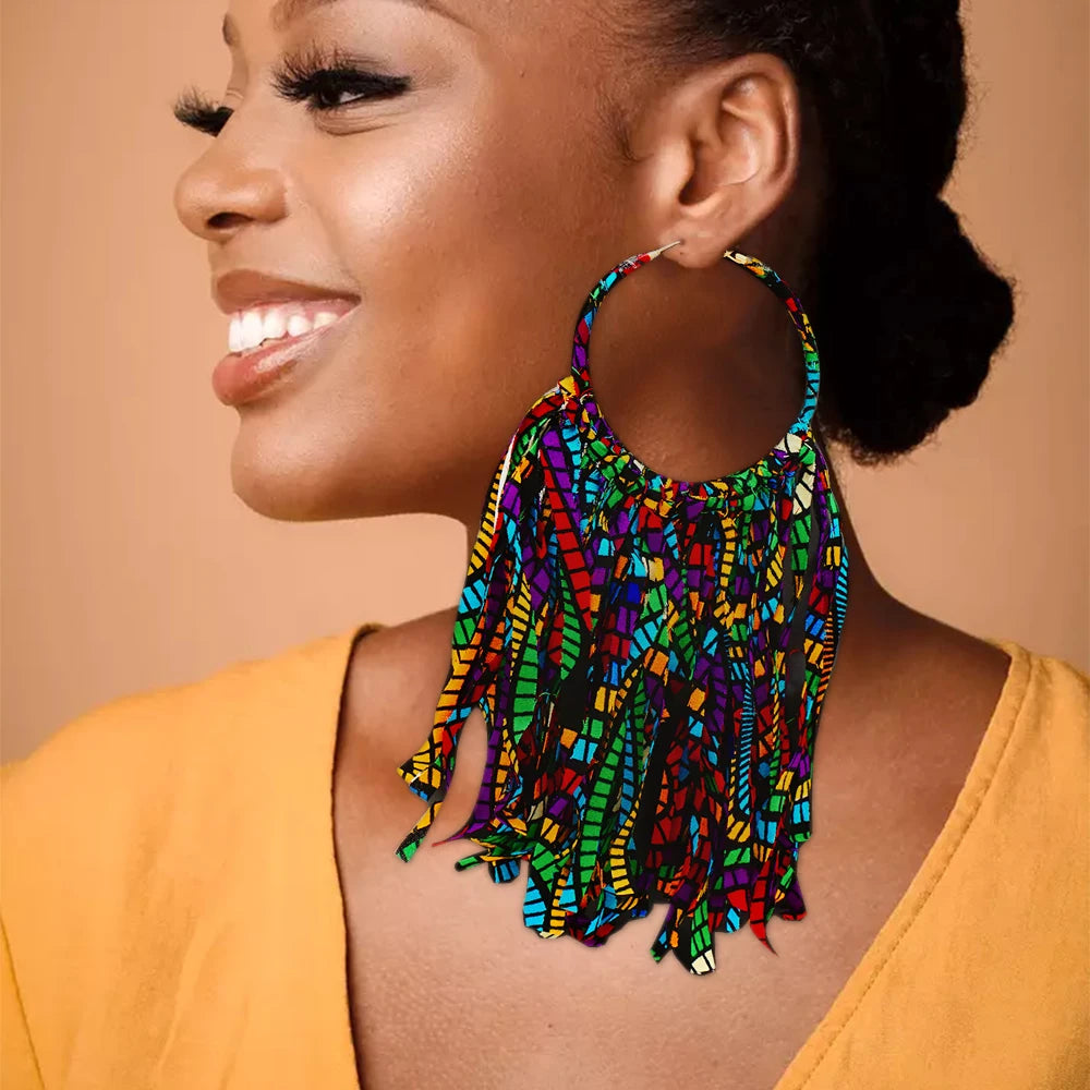 Ankara Tassel Earrings